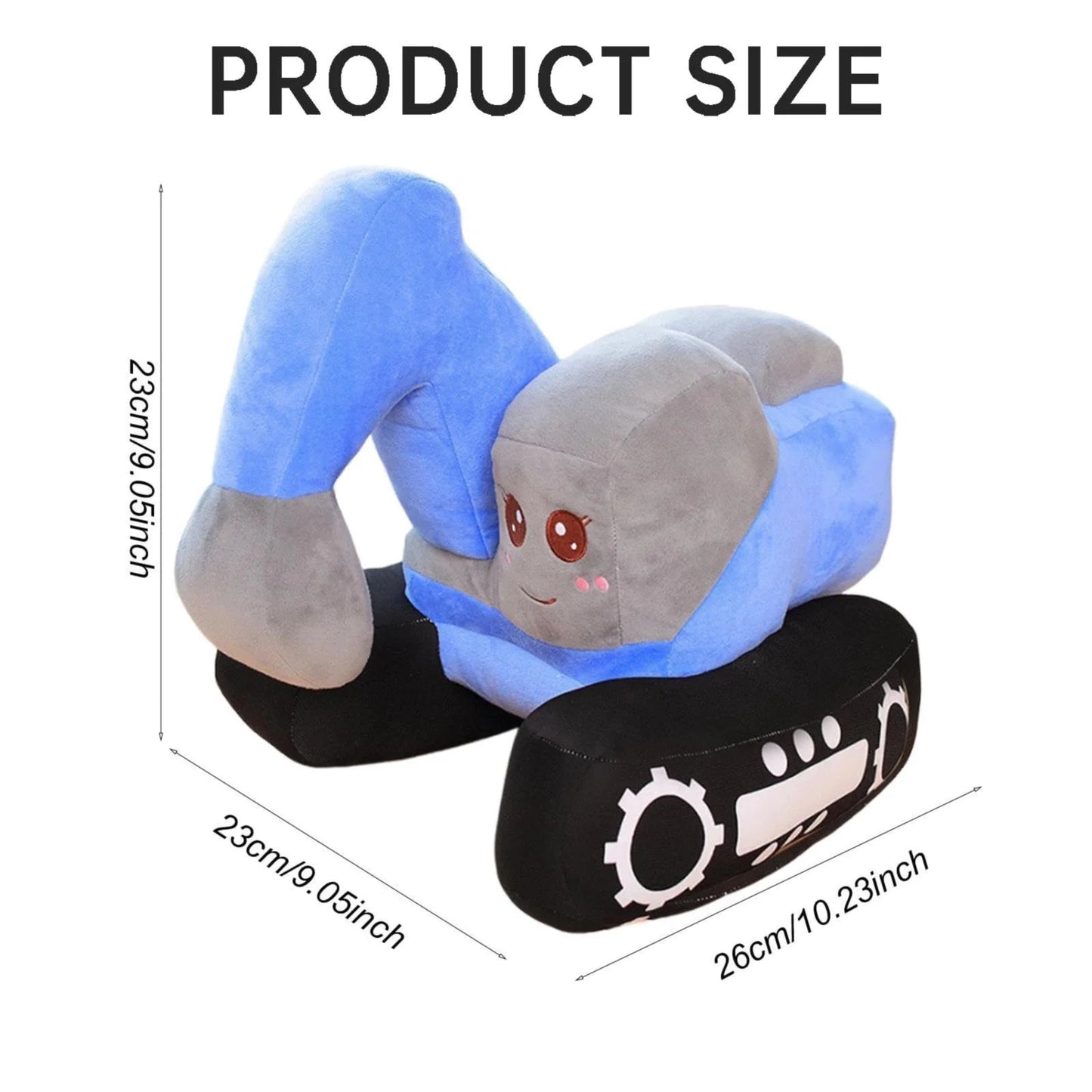 "Excavator Plush Toy – 11” Soft Stuffed Digger Truck Plush Pillow | Cute Construction Car Plush Toy | Great Gift for Kids & Toddlers"