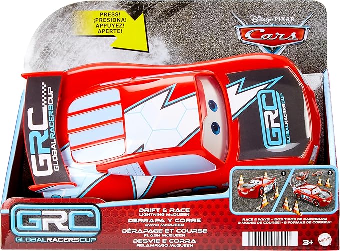 Pixar Cars Lightning McQueen Drift & Race Toy Car – Global Racers Cup Edition | Die-Cast Vehicle for Kids & Collectors with 2 Modes