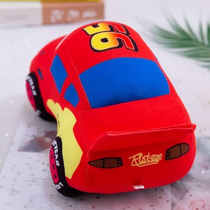 Racing Car Plush Toy – Soft Stuffed Car Doll & Plush Cushion | Cute Vehicle Pillow for Kids & Fans"