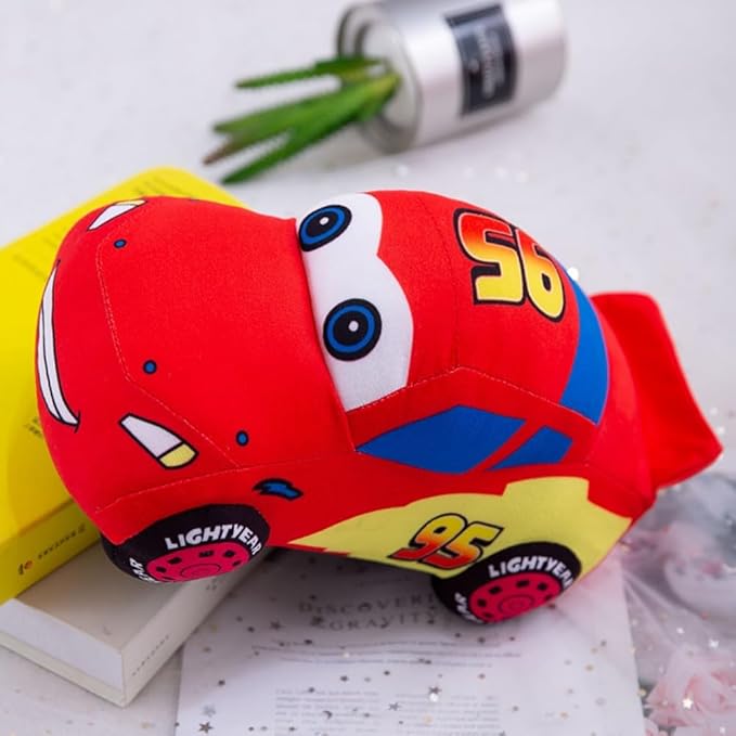 Racing Car Plush Toy – Soft Stuffed Car Doll & Plush Cushion | Cute Vehicle Pillow for Kids & Fans"