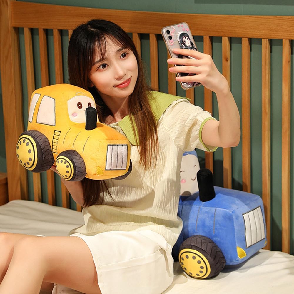 Tractor Plush Toy – Cute Cartoon Car Plush Pillow | Soft Stuffed Vehicle Doll for Kids & Toddlers