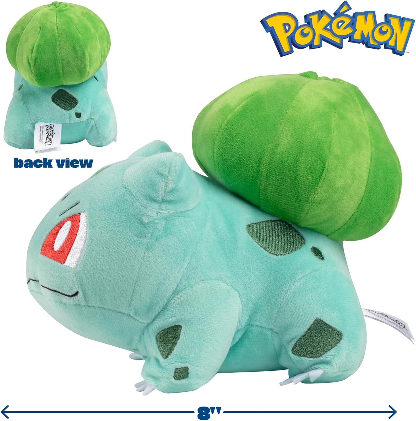 Pokémon Bulbasaur Plush 8” – Officially Licensed Generation 1 Starter Soft Stuffed Toy for Kids"