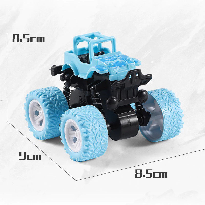 Monster Trucks Pull Back Cars – 360° Rotating 4-Wheel Drive Friction Powered Push & Go Toy Vehicles for Kids